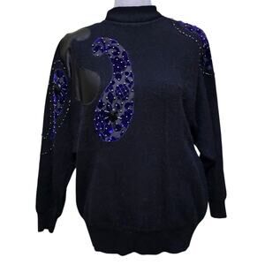 Vintage Andriano I. Fatigati Sweater Women's Size M Wool/Angora Abstract Artsy